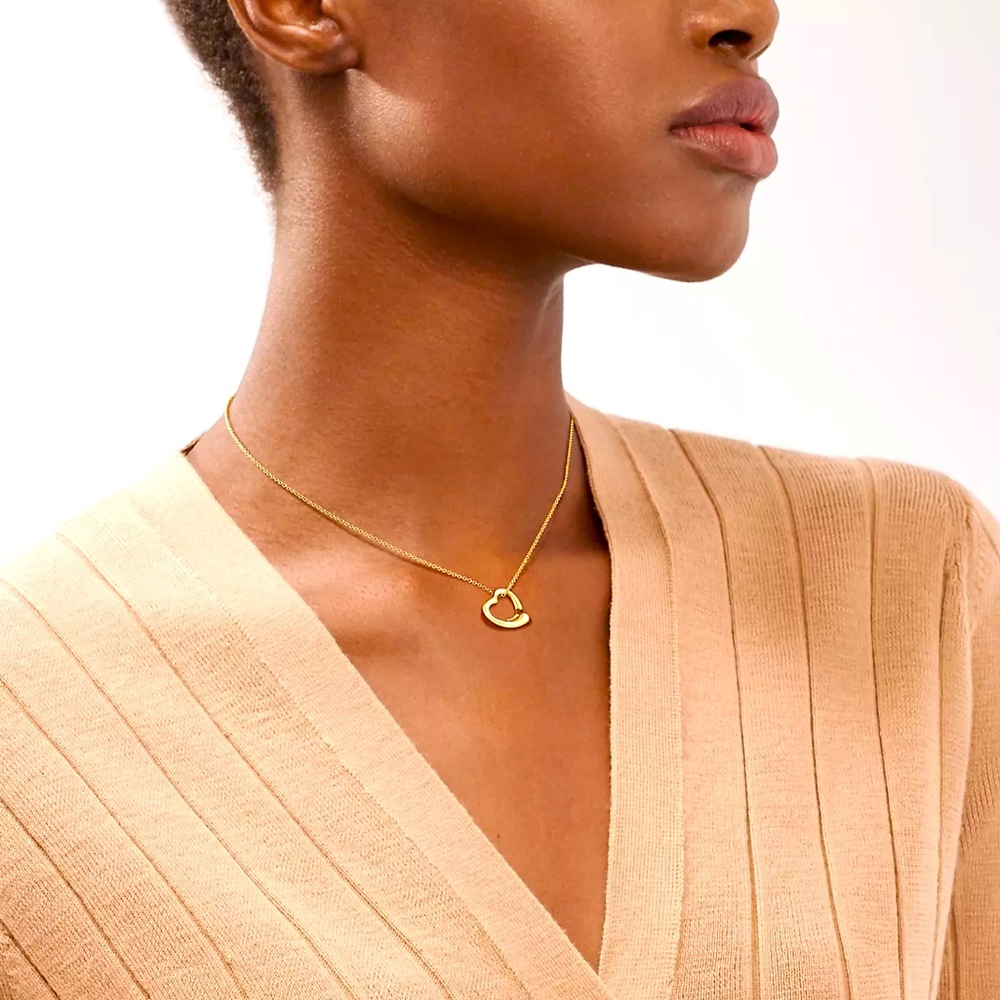 Tiffany’s GOLD Elsa Peretti Open Heart Necklace